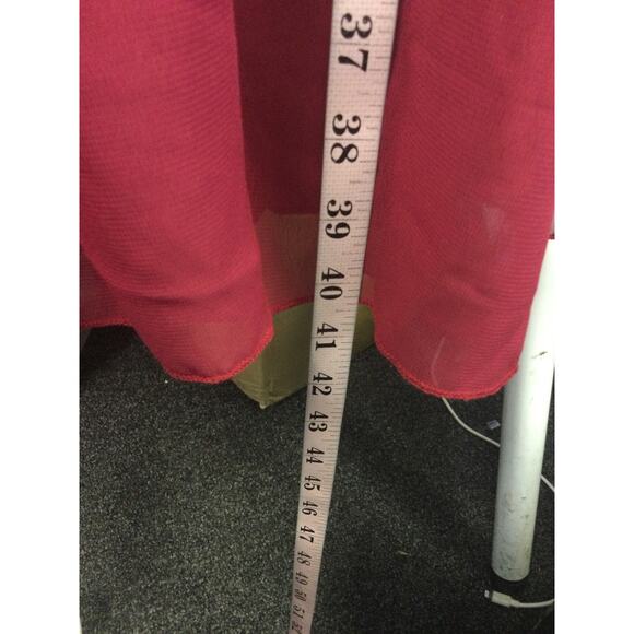 GIRL'S PARTY DRESS SZ 8-9 Y red lace chiffon ruffle sleeve long maxi NEW 0B5 - Picture 6 of 6